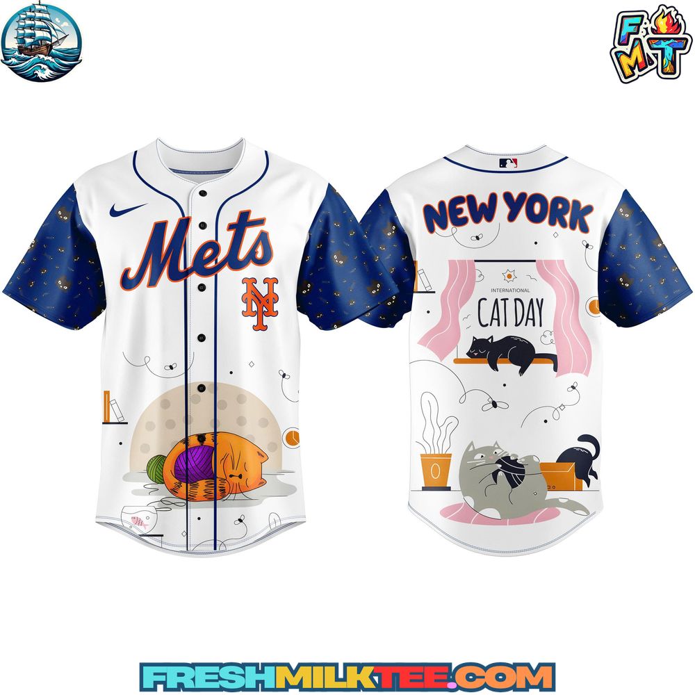 New York Mets MLB x Cat Day Baseball Jersey New York Mets MLB x Cat Day Baseball Jersey