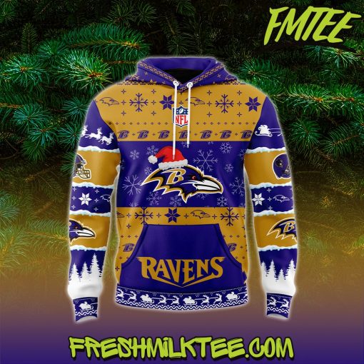 Baltimore Ravens NFL Merry Christmas Hoodie