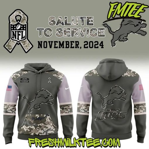 Detroit Lions NFL 2024 Salute to Service Club Hoodie