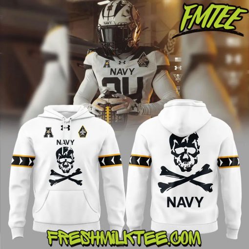 Navy Midshipmen Football NCAA White Hoodie