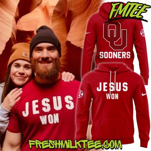 Oklahoma Sooners Football NCAA Jesus Won Hoodie