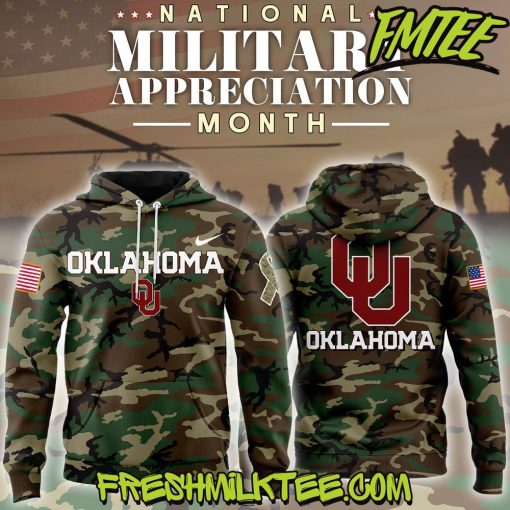 Oklahoma Sooners Football NCAA Military Appreciation Club Hoodie