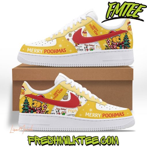 Winnie The Pooh Merry Christmas Air Force 1 Sneaker