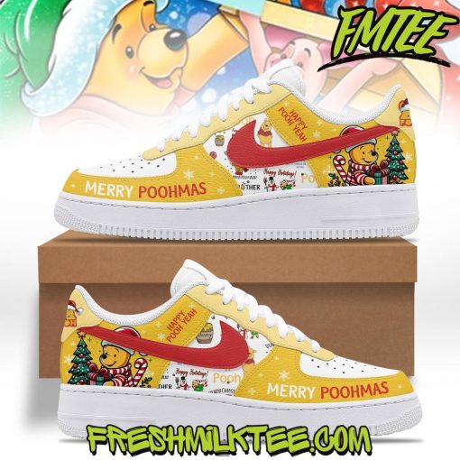 Winnie The Pooh Merry Christmas Air Force 1 Sneaker