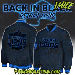 Detroit Lions NFL Back In Black Baseball Jacket