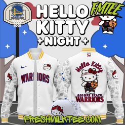 Golden State Warriors NBA x Hello Kitty Night Baseball Jacket