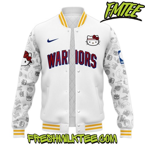 Golden State Warriors NBA x Hello Kitty Night Baseball Jacket