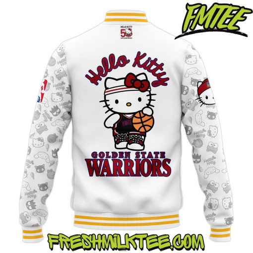 Golden State Warriors NBA x Hello Kitty Night Baseball Jacket